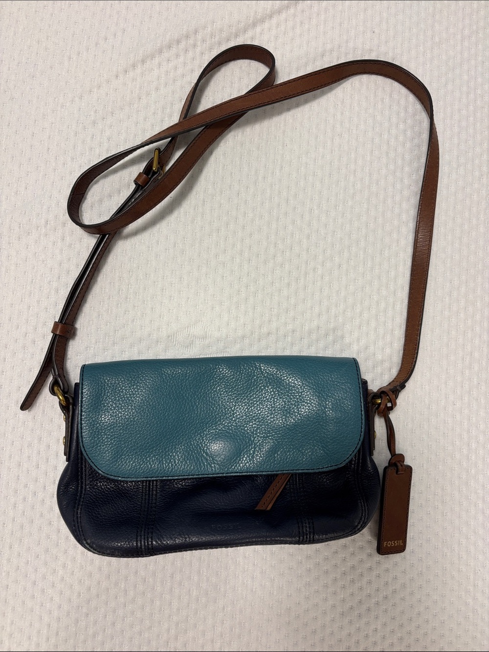 Fossil Leather Crossbody with Brown Strap